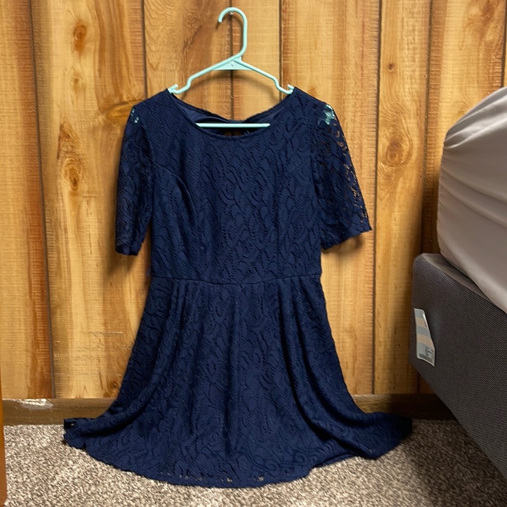 Navy Blue Lace Dress